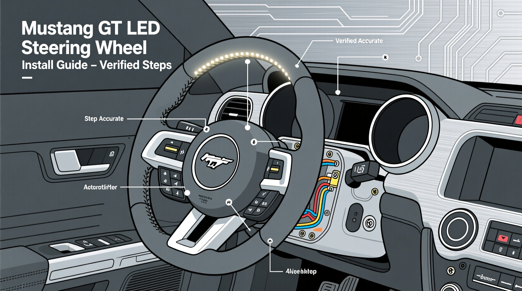 mustang gt led steering wheel install guide