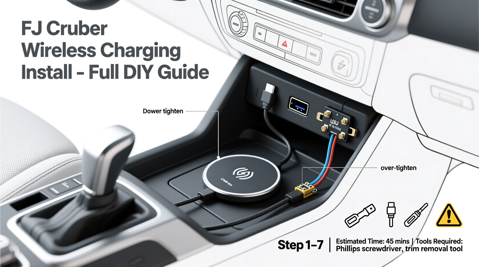 fj cruiser wireless charging install