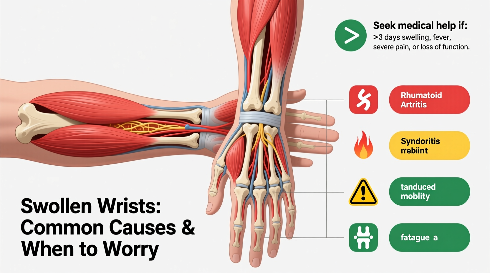 swollen wrists common causes symptoms when to worry