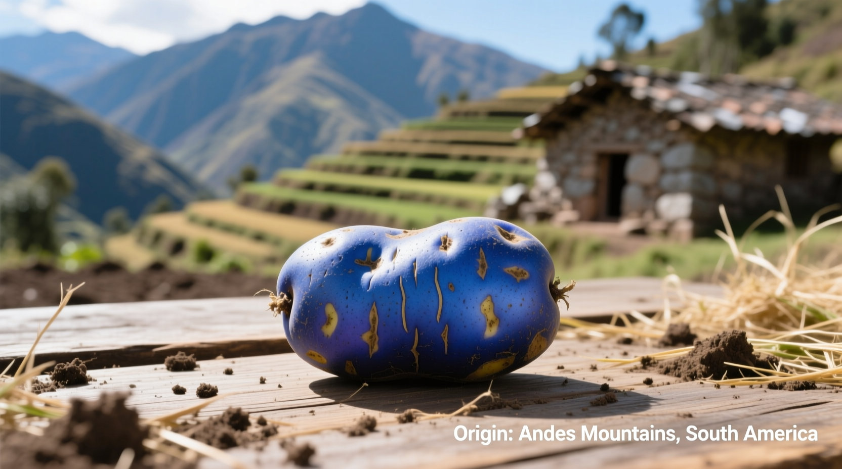 Blue Potatoes: Originated in Andes Mountains of South America
