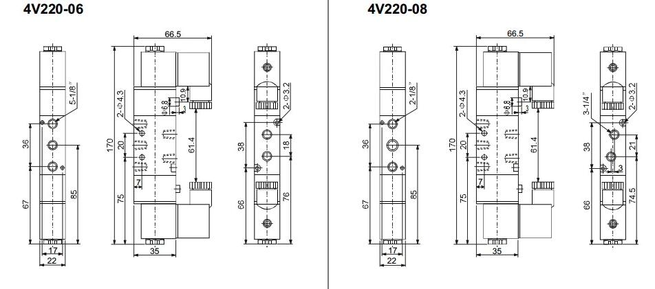 Solenoid Valve 24v dc   4V230-08 Double Acting Coil Directional  Pneumatic Air Valve