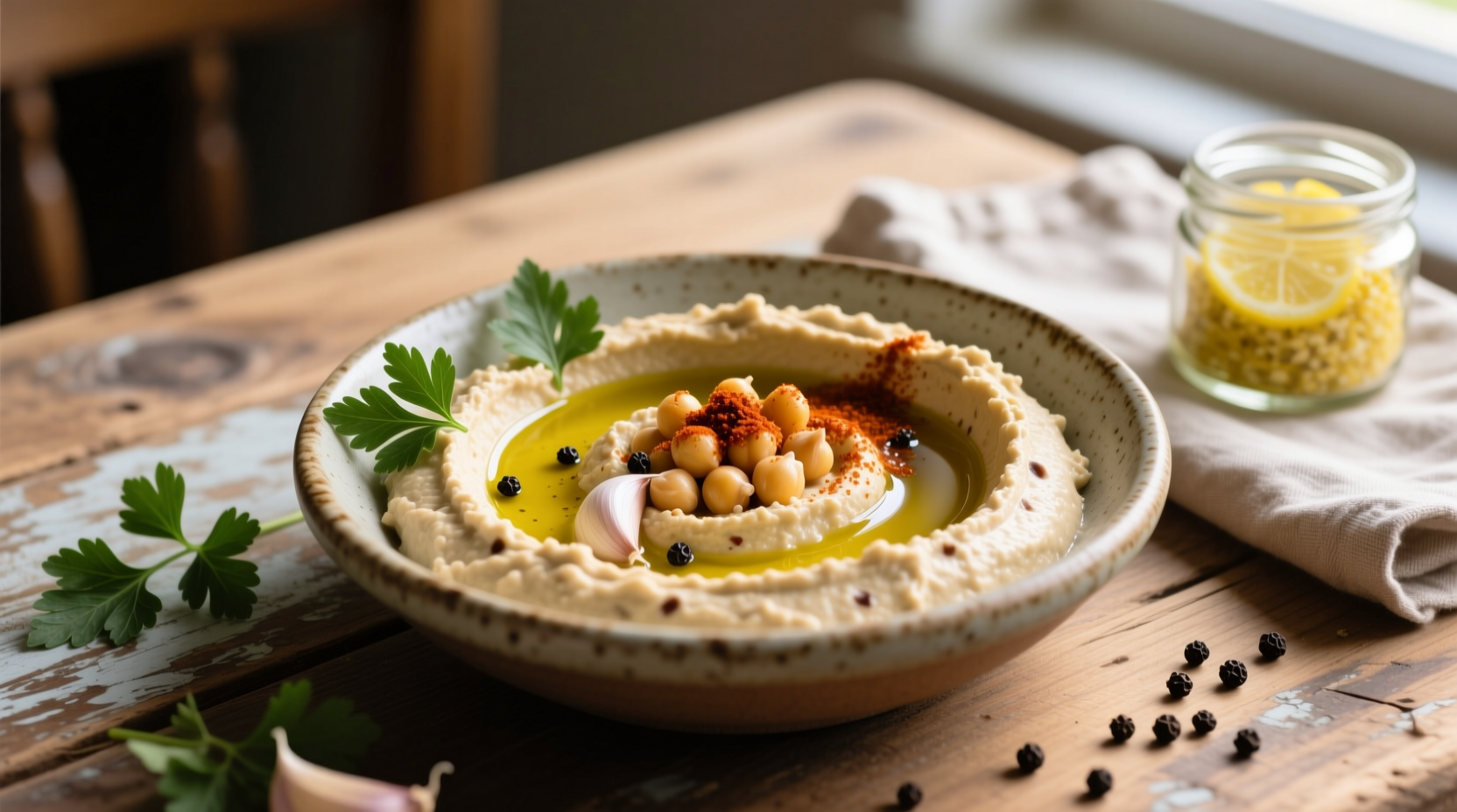 Creamy Homemade Garlic Hummus Without Tahini (15-Minute Recipe)