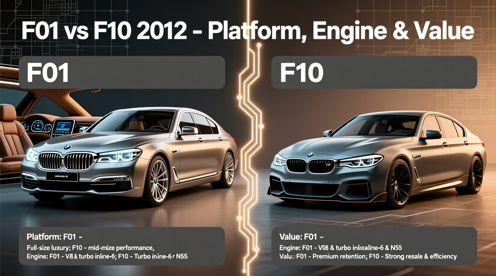F01 vs F10 2012: Key Differences in Platform, Engine & Value
