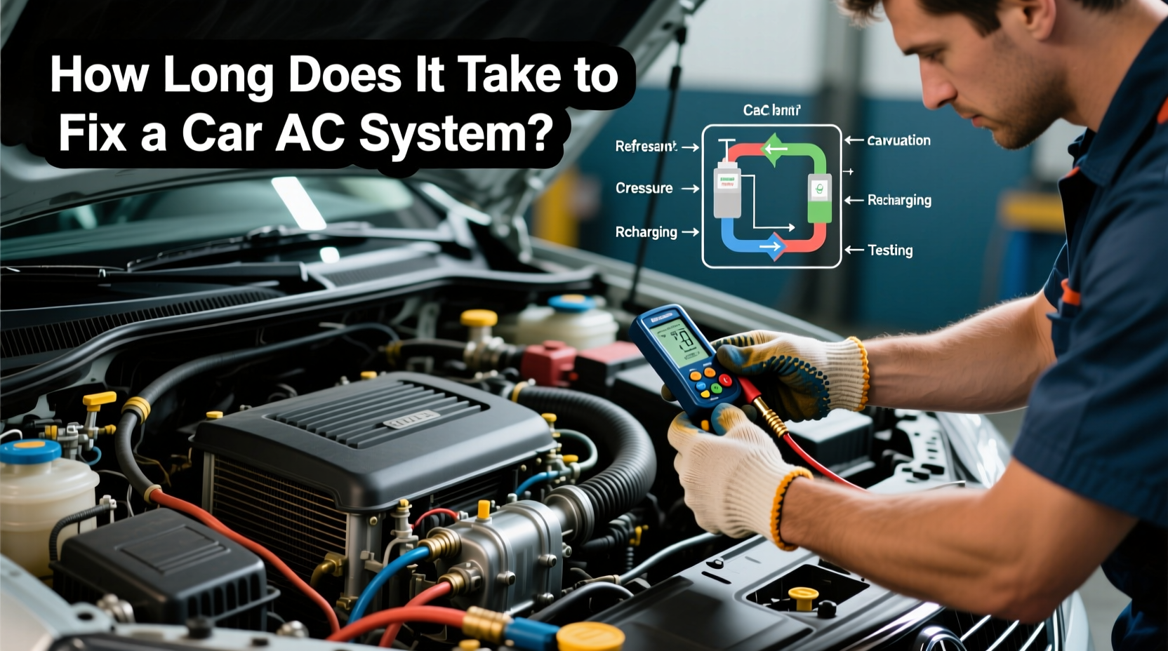 how long does it take to fix a car ac