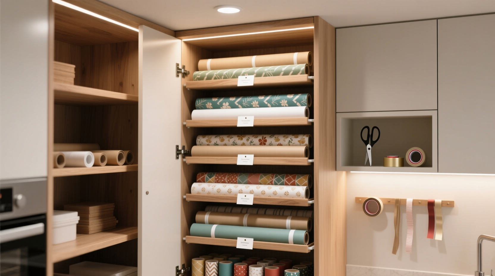 gift wrap roll storage clever solutions for an organized space
