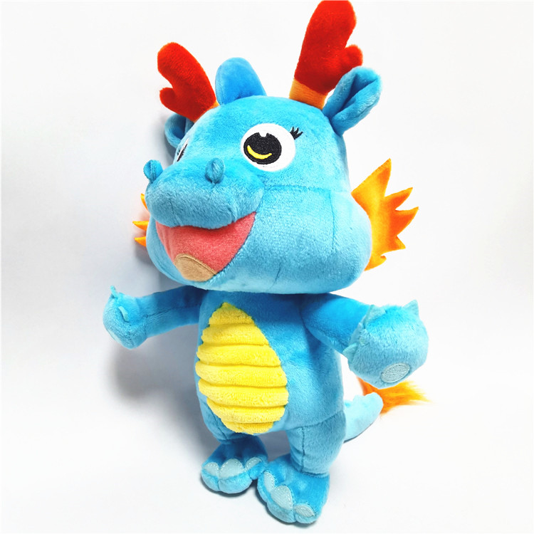 现代风格毛绒蓝色填充动物龙玩具尾巴