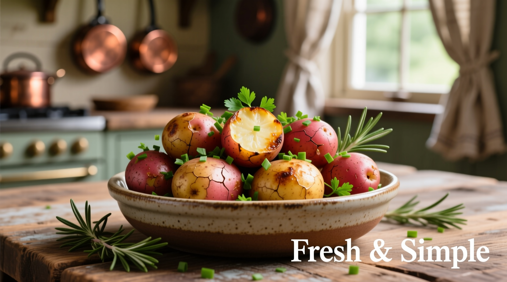 Roasted baby red potatoes with fresh herbs