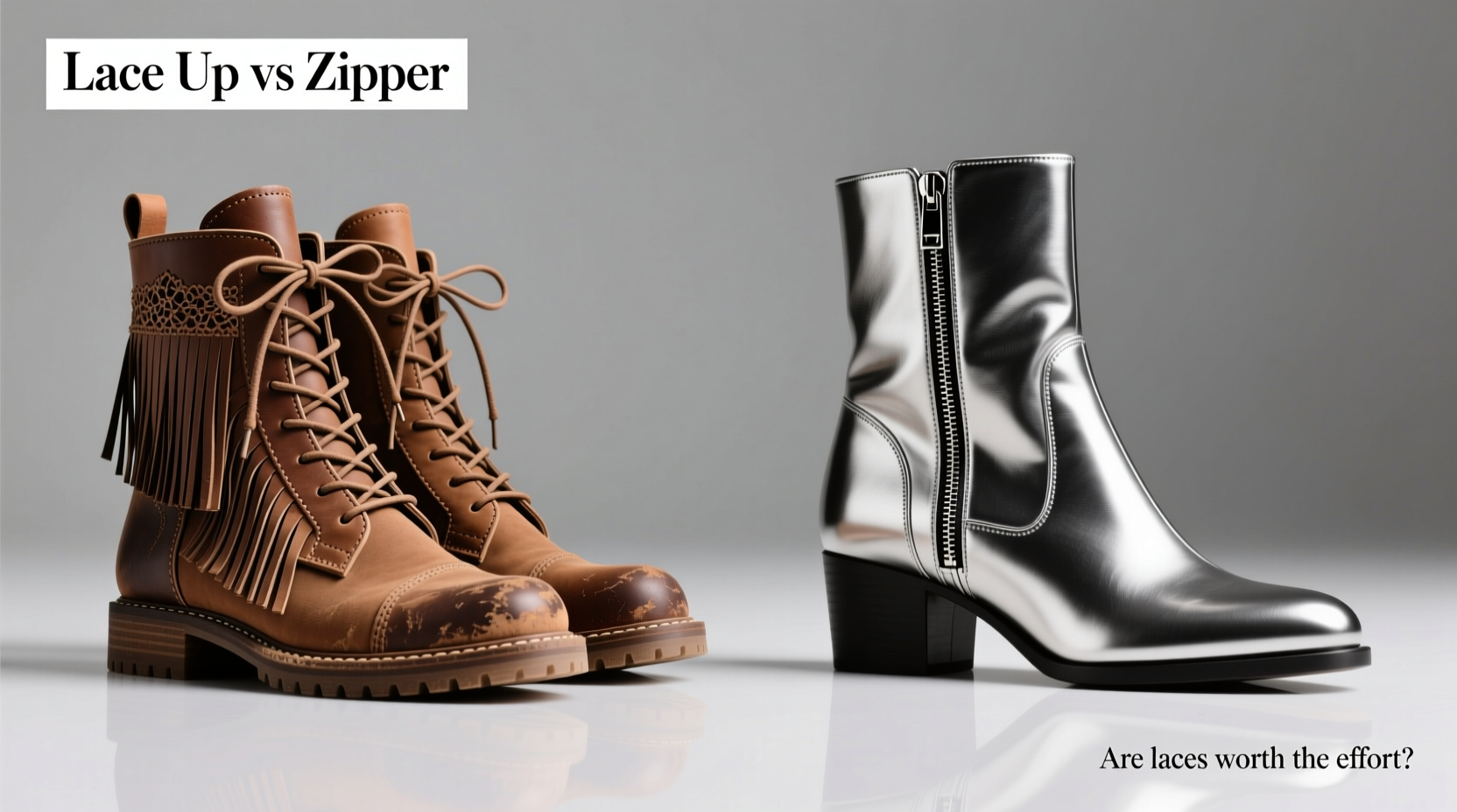 lace up fringe boots vs zipper boots are lace ups worth the hassle or are zippers just easier