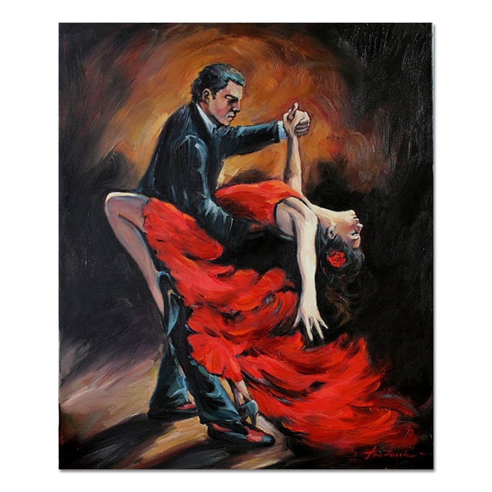 油絵　カルメンを踊る女 Amazon.co.jp: 絵画の手のアートワークの壁の装飾 セクシーな