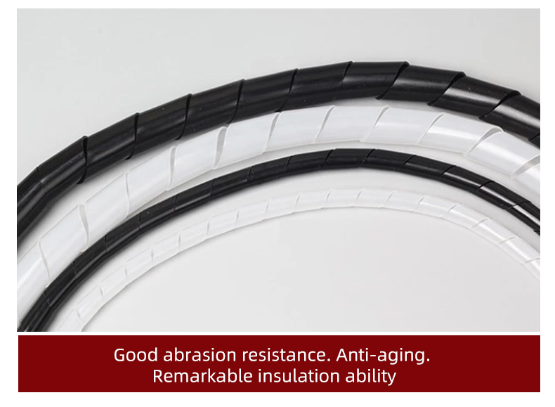 Custom Color Plastic Spiral Protective Sleeve for Electric Cable Wire wholesale transparent black cable wire plastic spiral