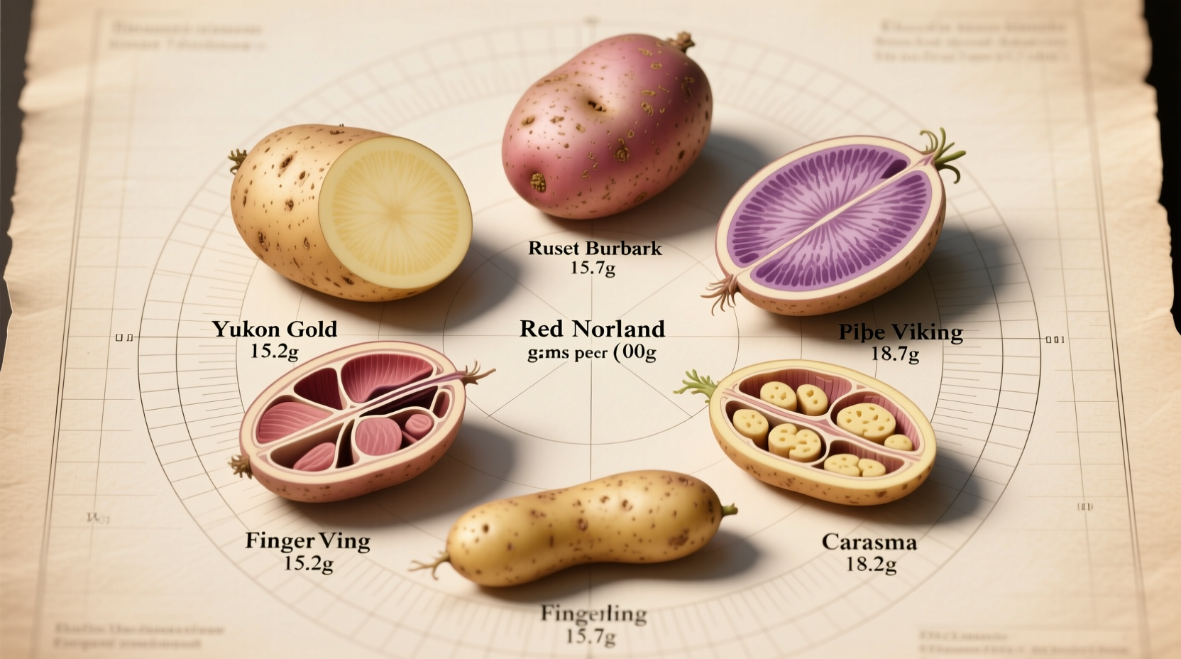 Potato varieties showing carb differences