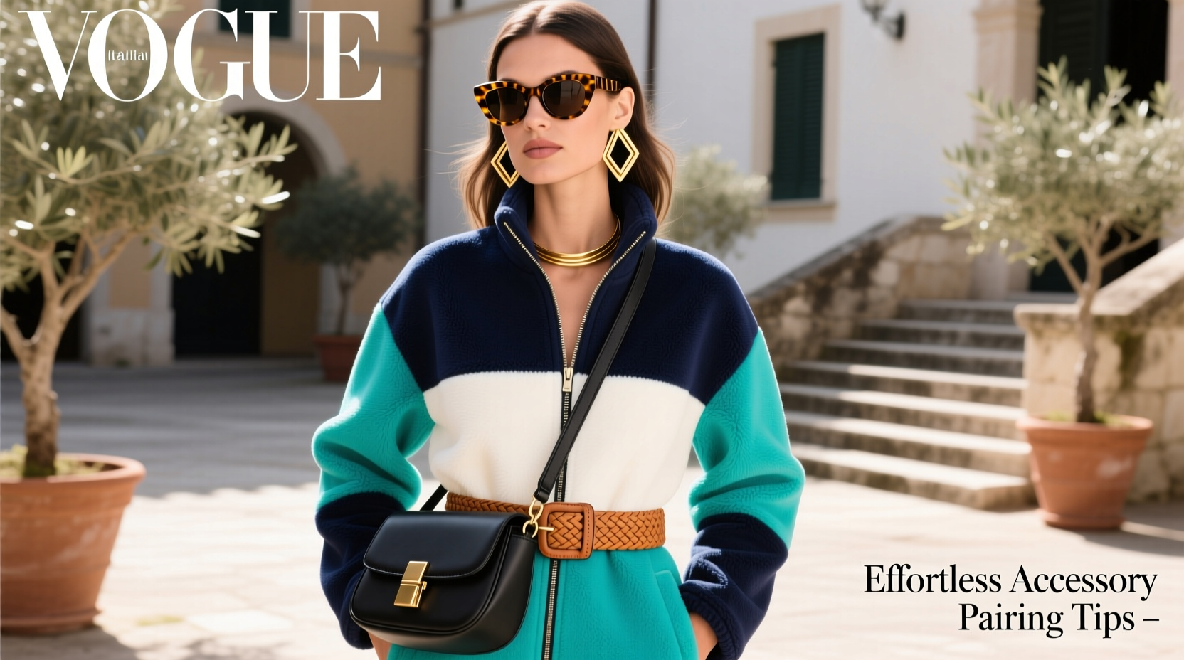 effortless ways to match accessories with a color block fleece jacket for stylish looks