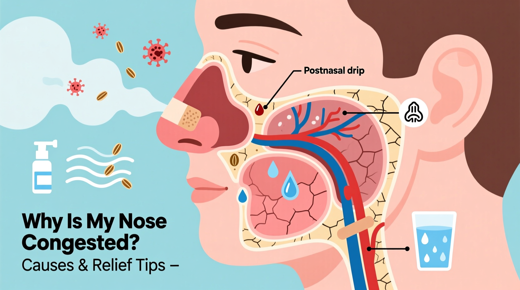 why is my nose congested causes symptoms relief tips