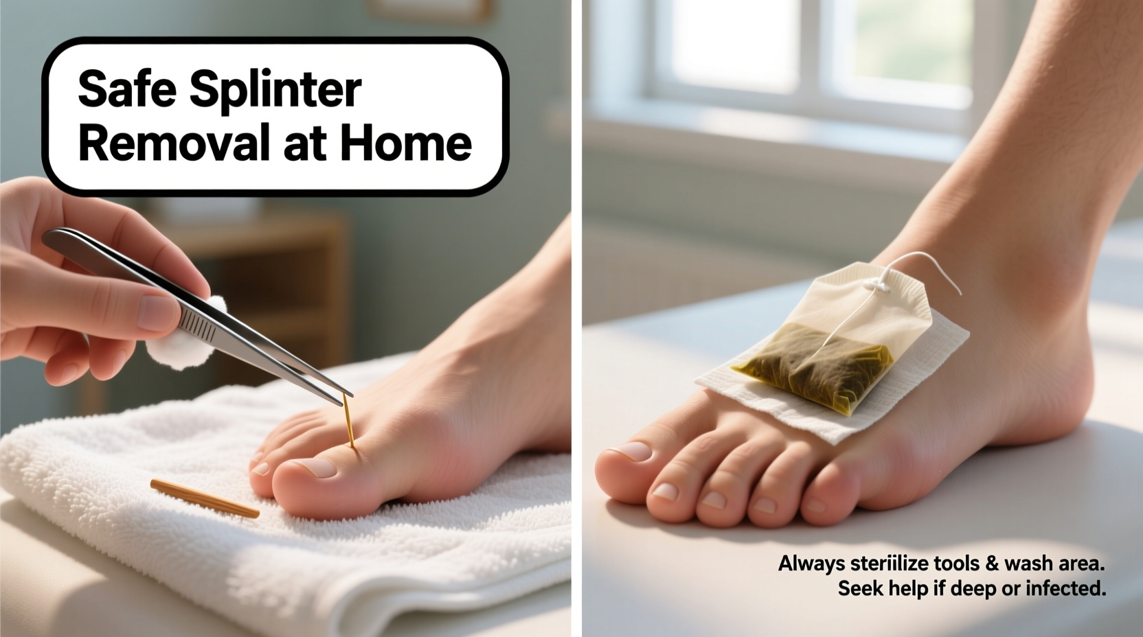 effective and safe methods to remove a splinter from your foot at home