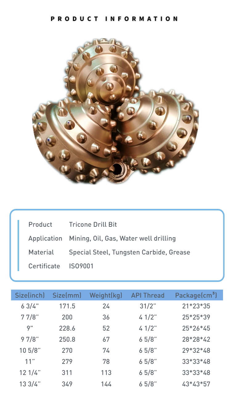 IADC545 200MM 7-7/8inch TCI rock roller tricone drill bit for stripping of open-pit