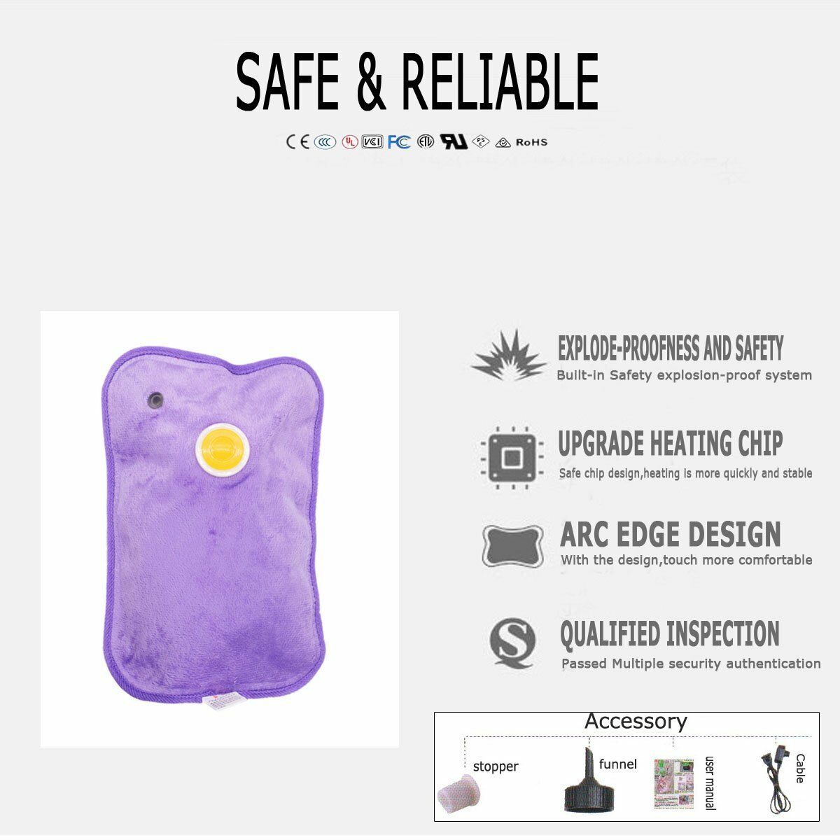 rechargeable hand warmer bag massage pain relief pillow electric hot water bottle