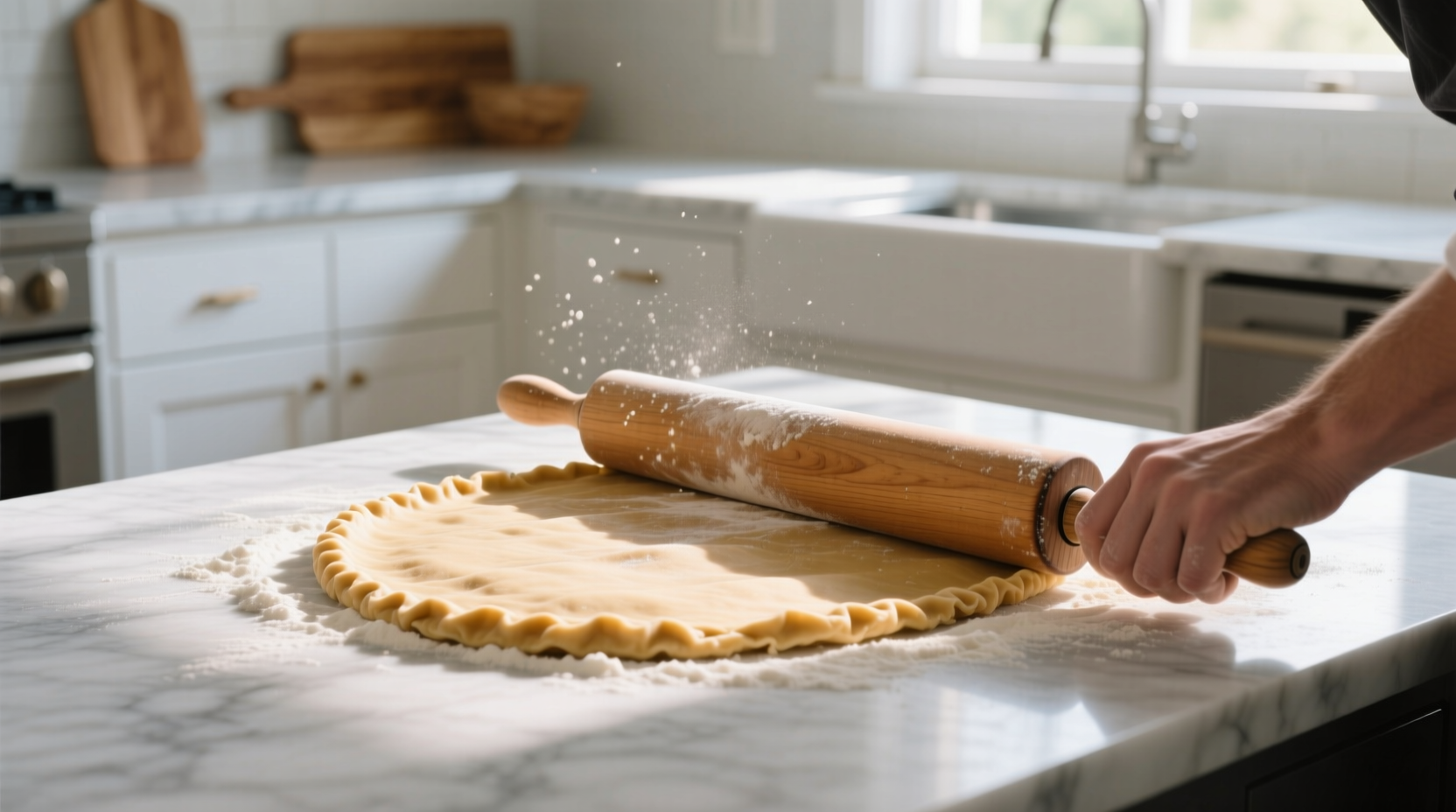 chill your countertop before rolling out pie dough