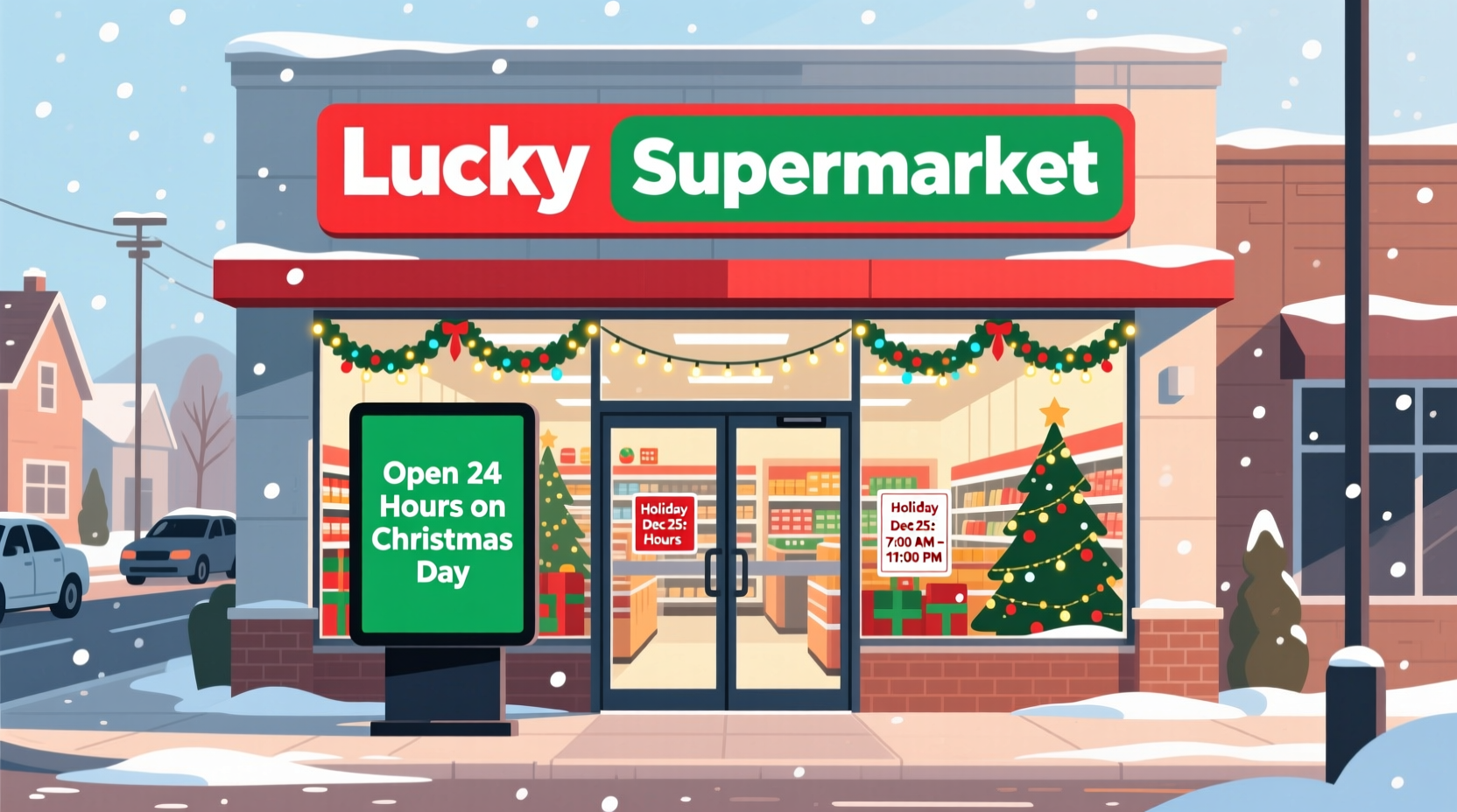 is lucky supermarket open on christmas