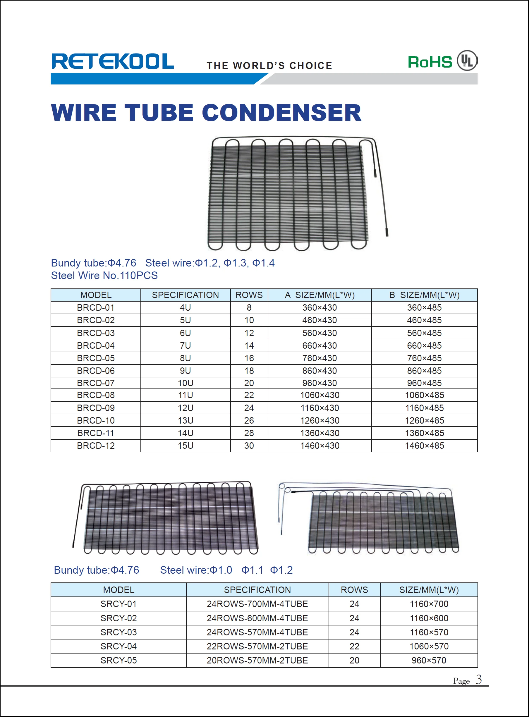 Wire tube  condenser for mini refrigerator spare parts