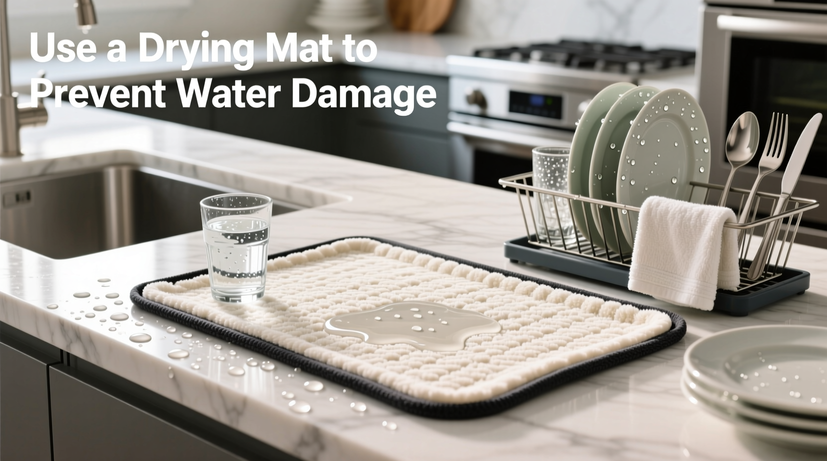 effective ways to use a drying mat to prevent water damage on your countertop