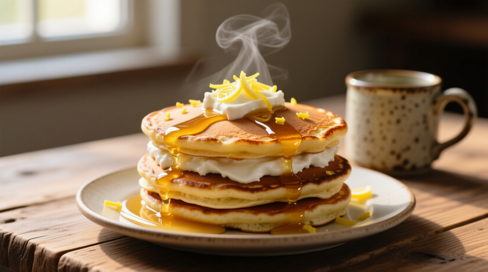 honey lemon cottage cheese pancakes
