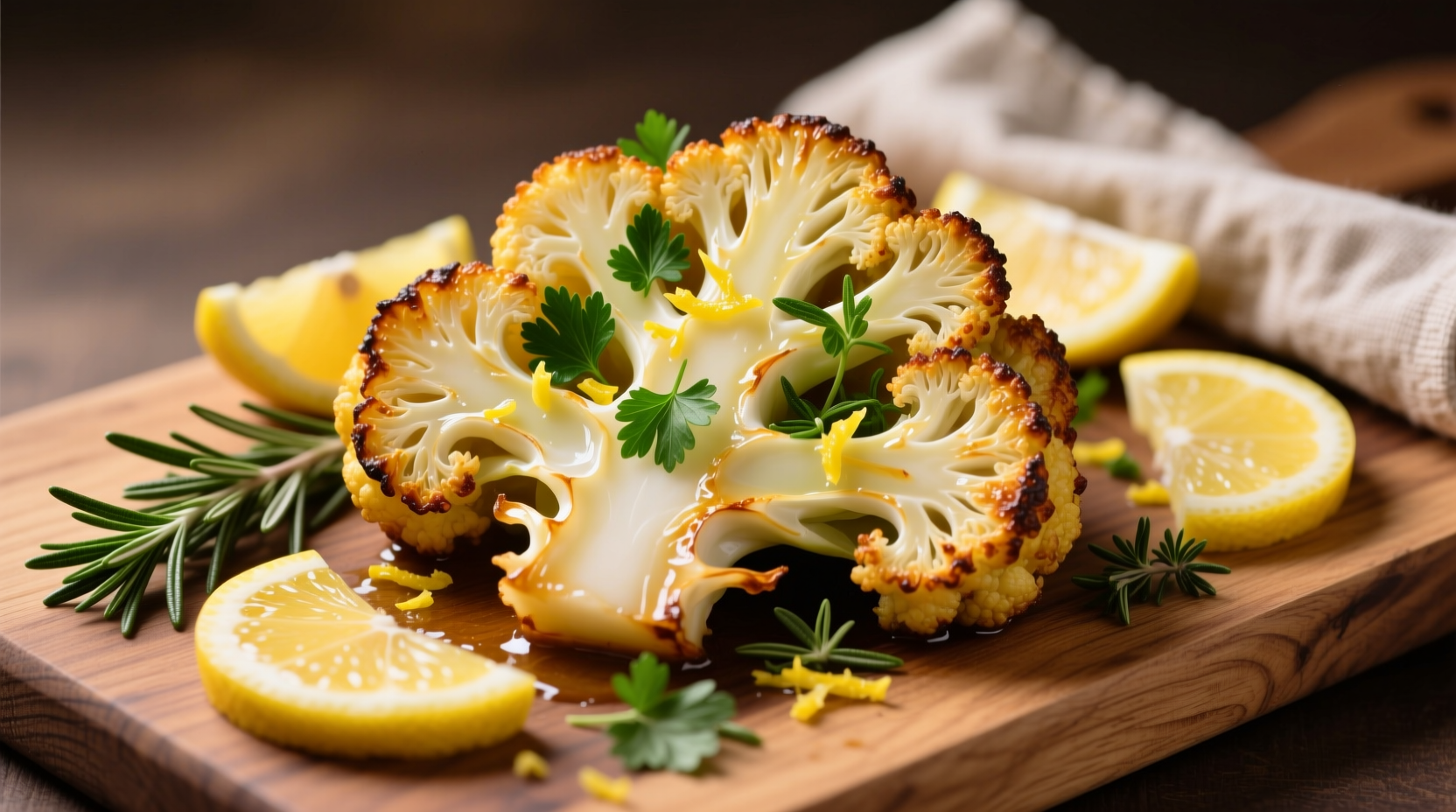 Roasted cauliflower with herbs and lemon