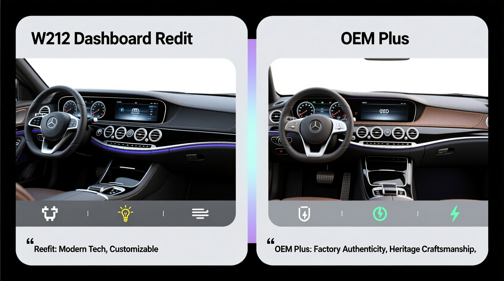 w212 dashboard retrofit vs oem plus