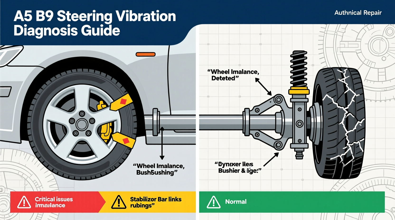 a5 b9 steering vibration cause