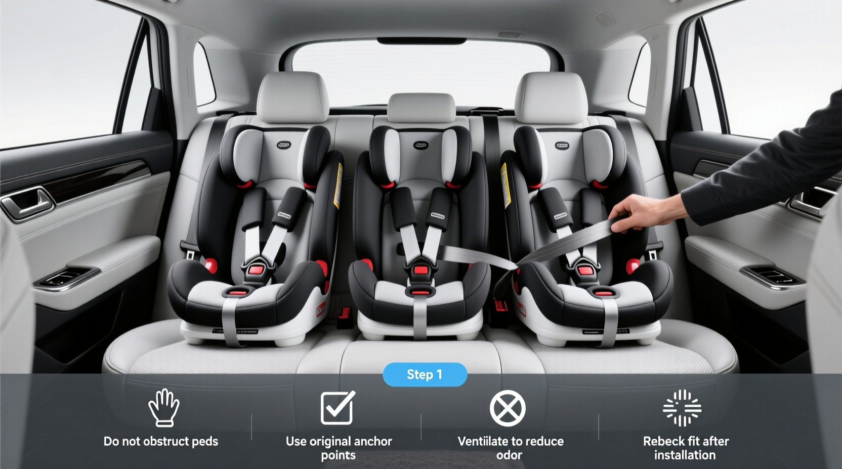 cars that fit 3 child car seats in the back
