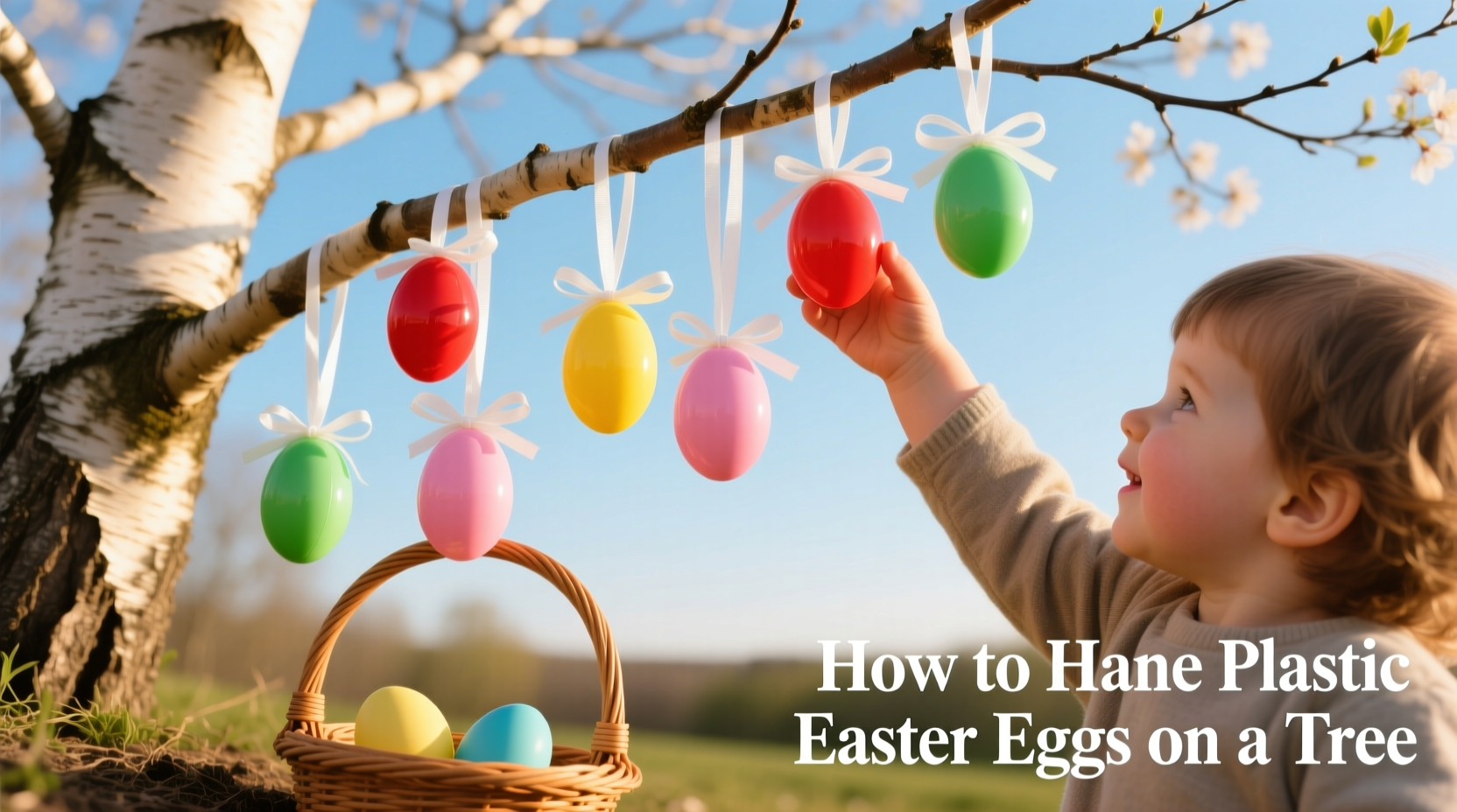 how to hang plastic easter eggs on a tree