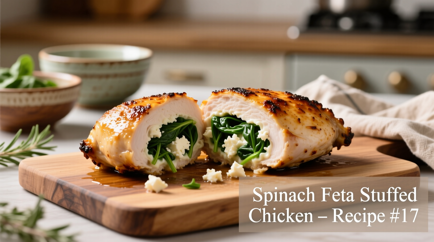 Spinach feta stuffed chicken preparation