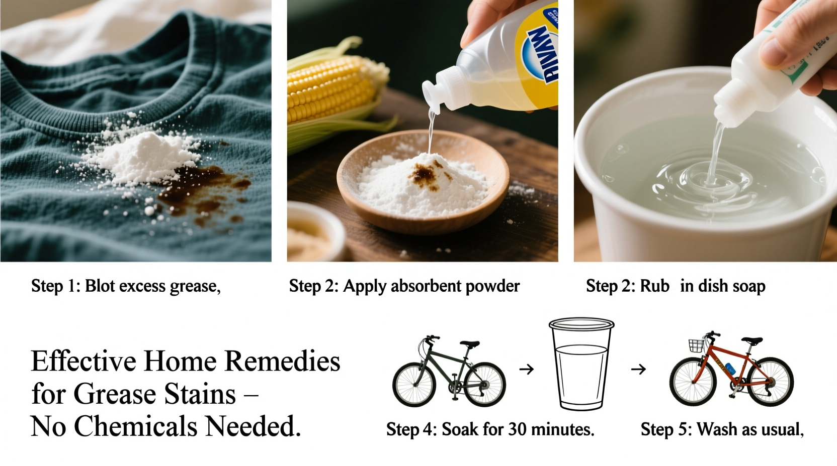 effective methods to remove stubborn bike grease stains from clothes at home