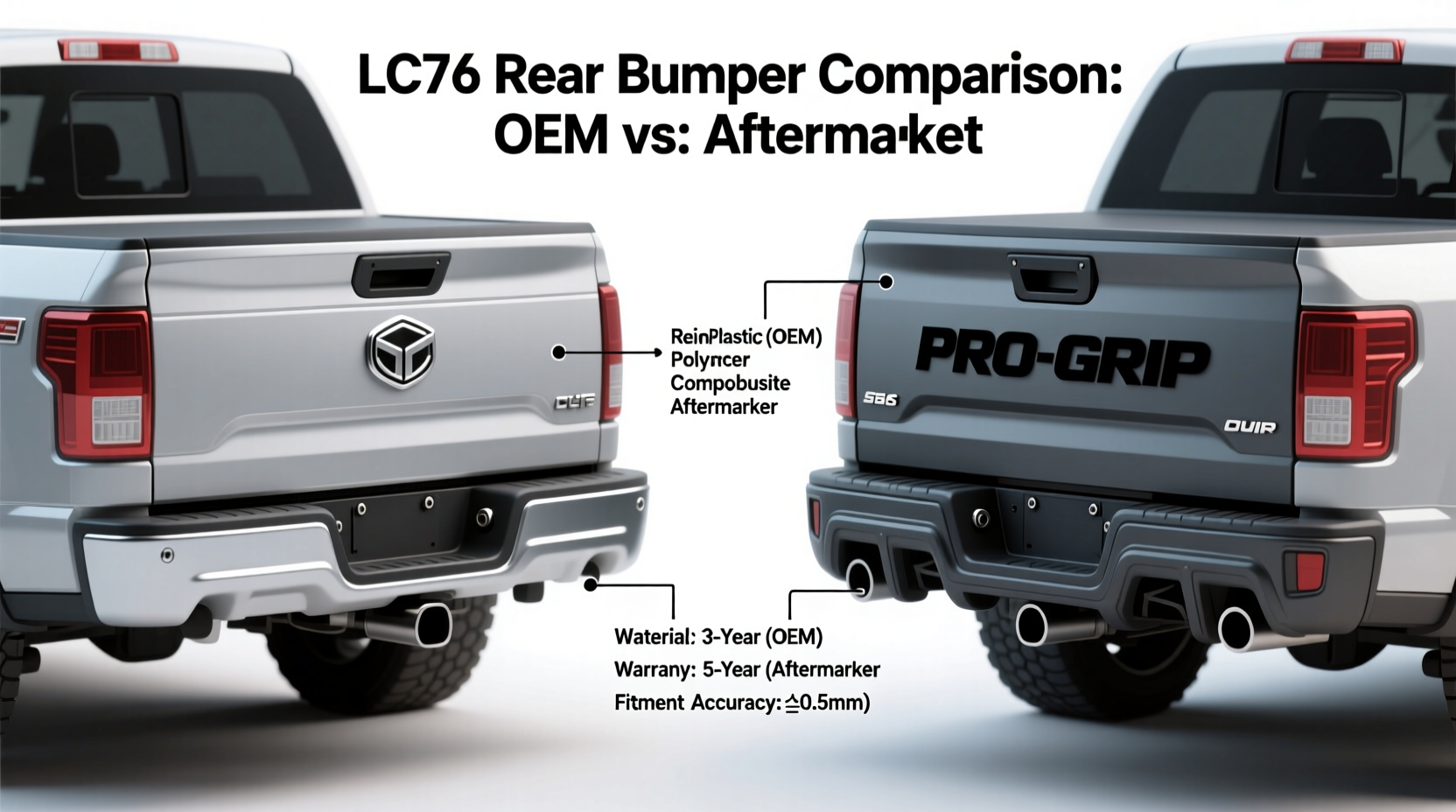 LC76 Rear Bumper Comparison: OEM vs. Aftermarket Data