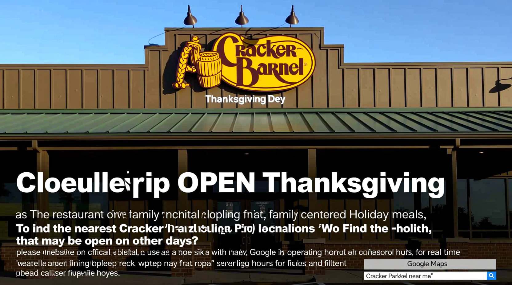 is cracker barrel open on thanksgiving near me