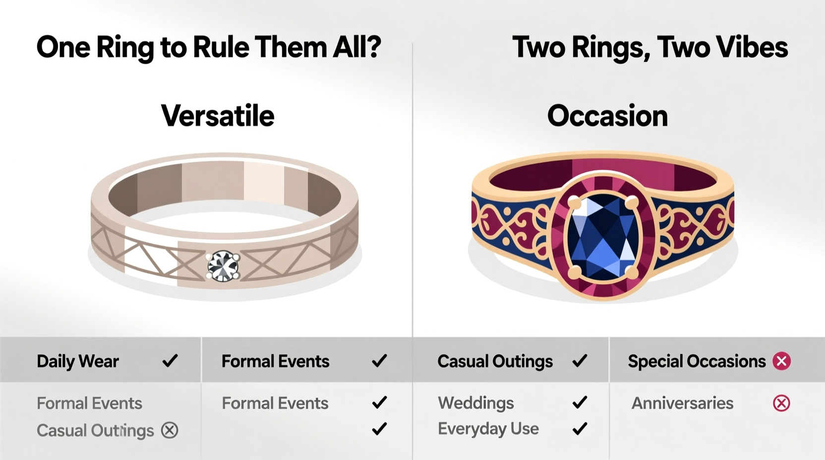 versatile vs occasion rings can one ring really do it all or are you better off with both