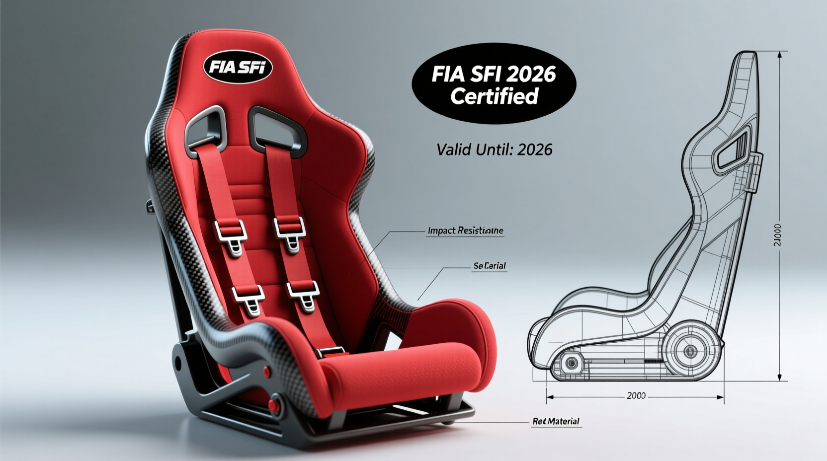 red racing seat fia sfi 2026