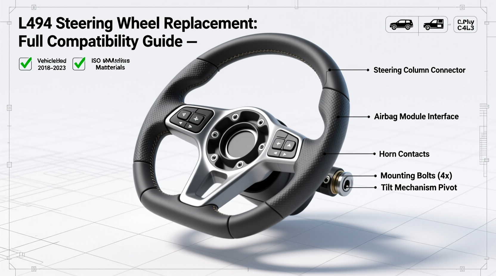 l494 steering wheel replacement
