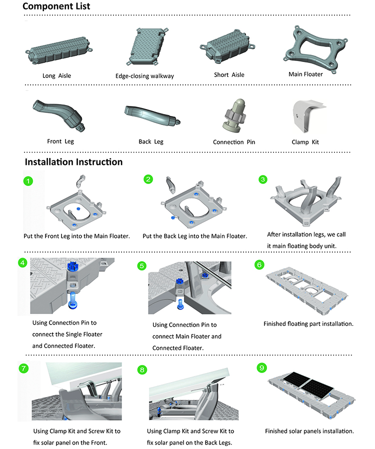 photovoltaic pv solar floating mounting structure