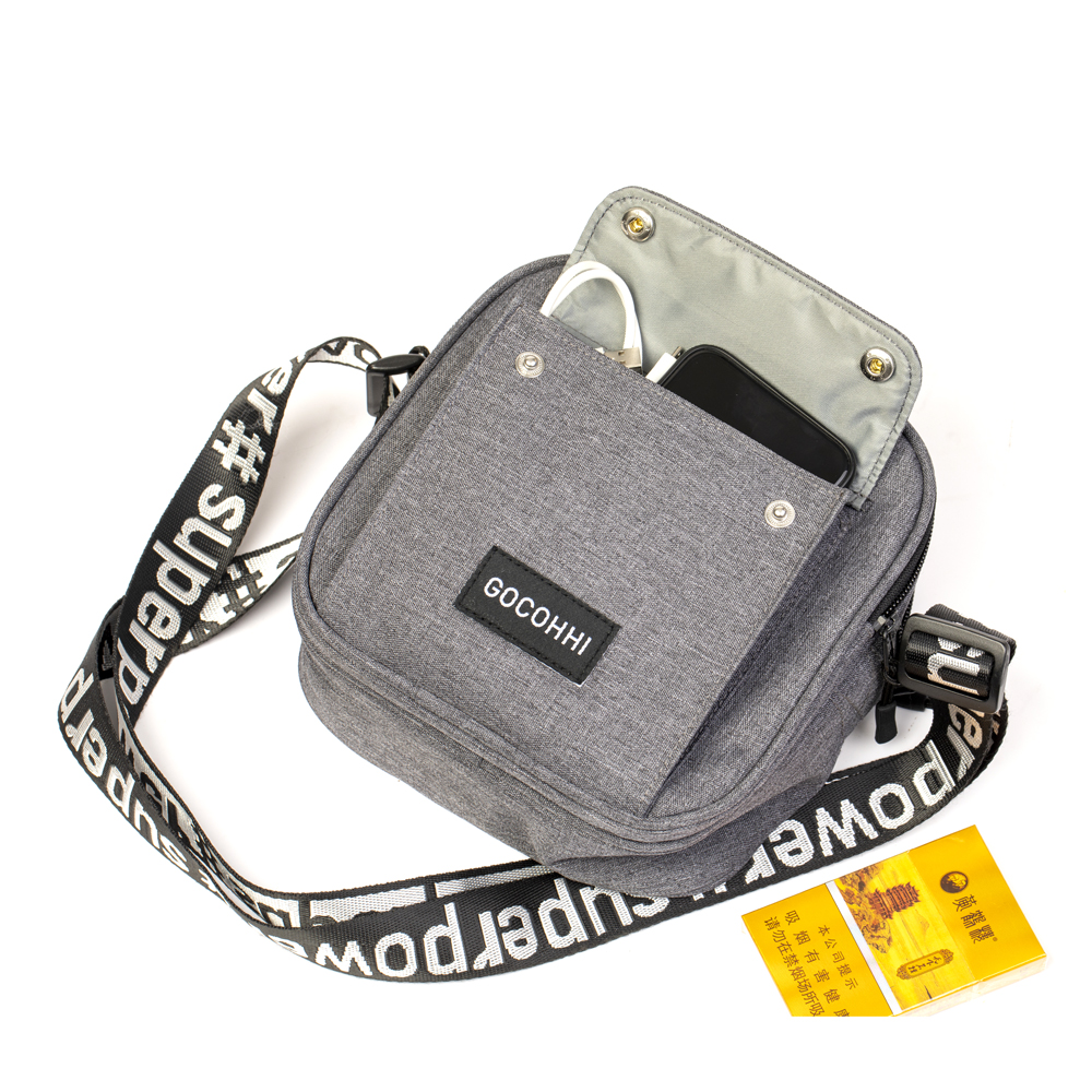 Le plus récent sac de messager à bandoulière de voyage promotionnel gris hommes sac de messager de conception