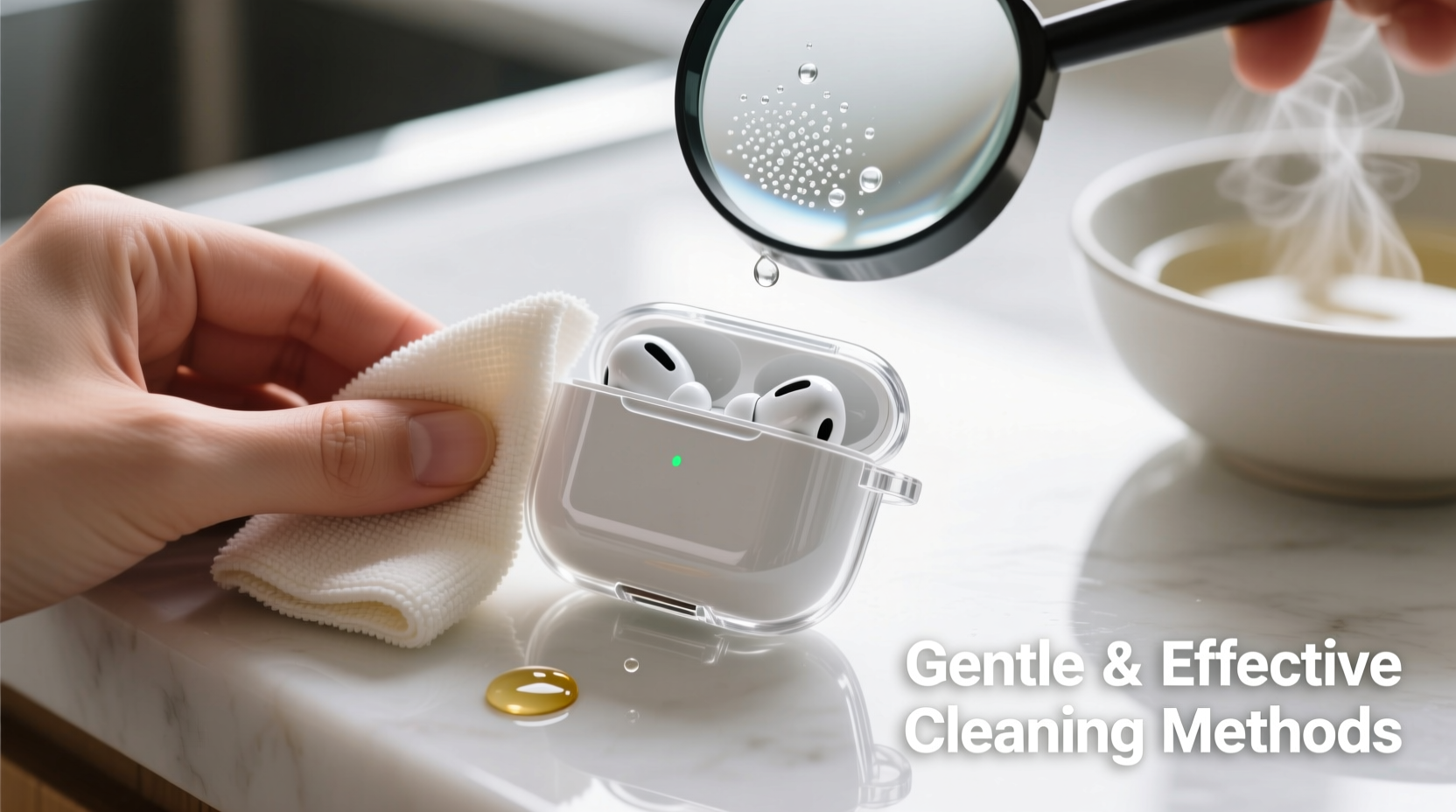 gentle and effective methods to clean a transparent airpods case without causing damage