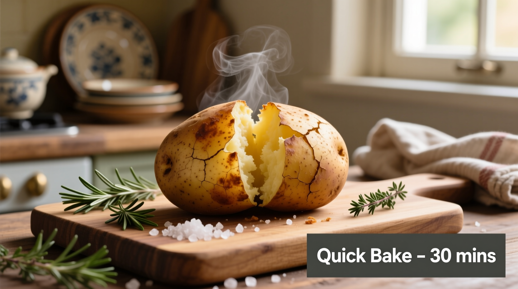 quickly bake a potato