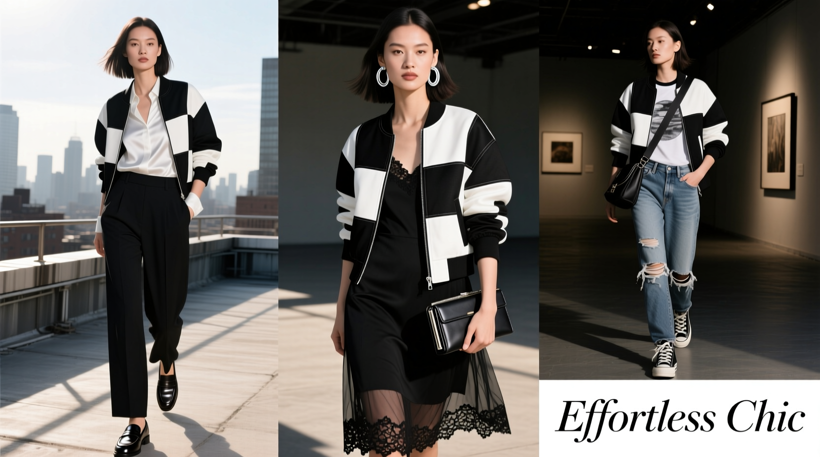 effortless chic how to style a black and white patchwork jacket for every occasion