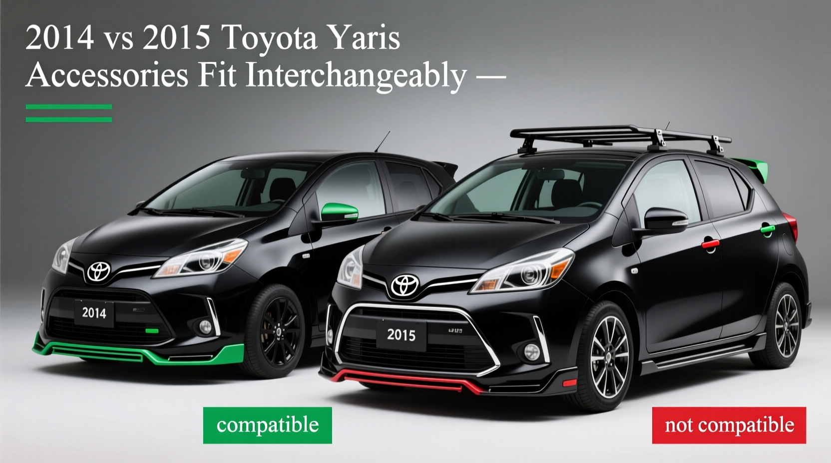 yaris 2014 vs 2015 accessories fit
