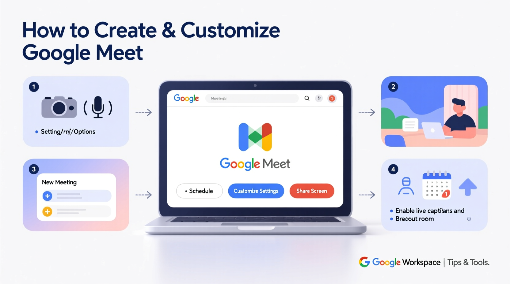 how to create and customize google meet sessions for effective online meetings