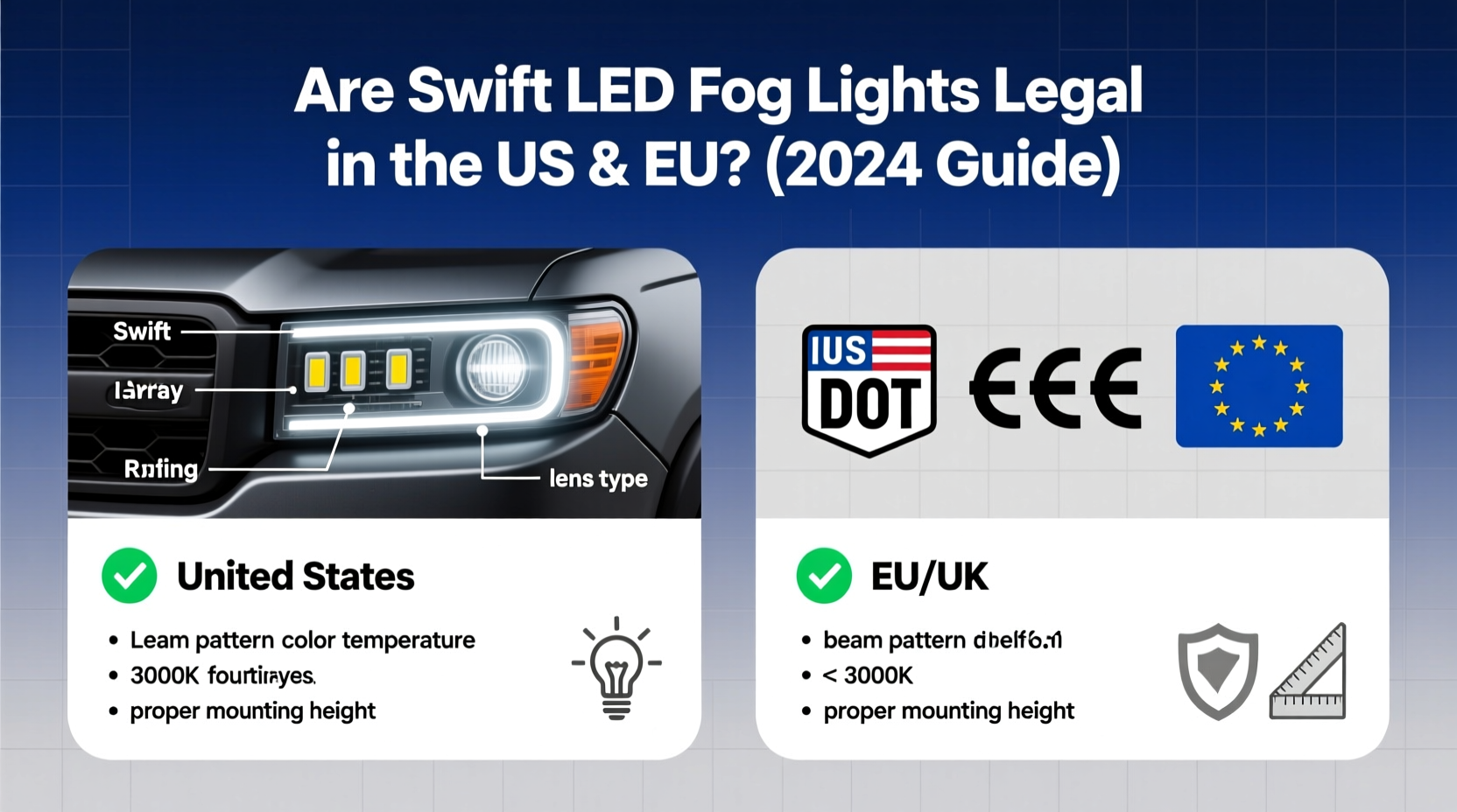 swift led fog lights legality