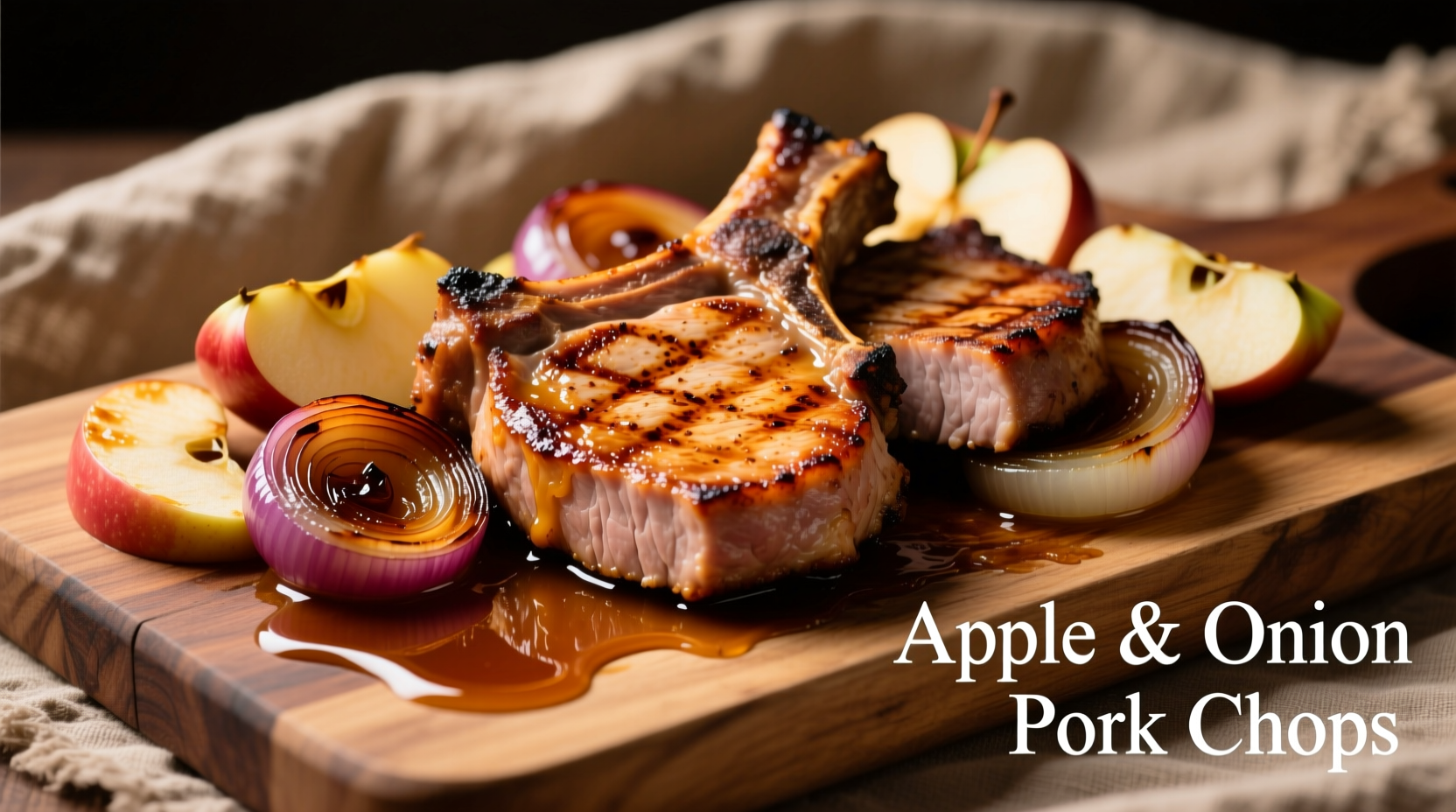 apple and onion pork chops