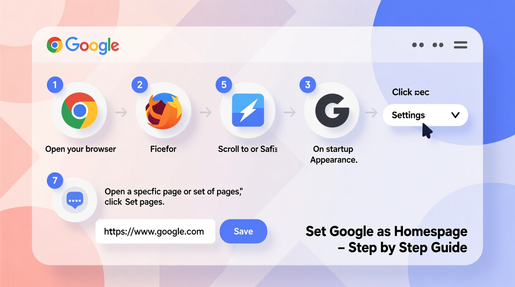step by step guide to setting google as your homepage on any browser