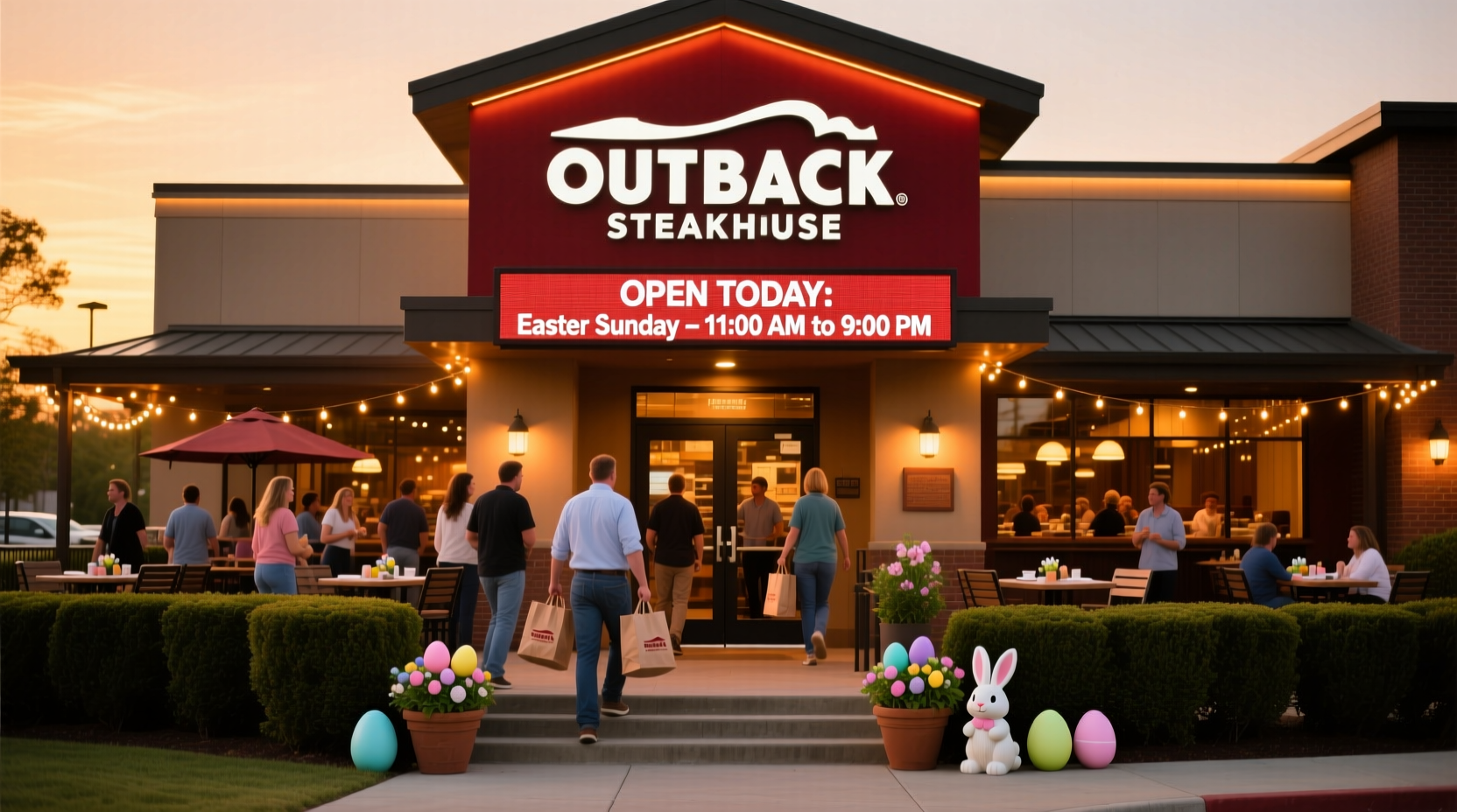 is outback steakhouse open on easter sunday