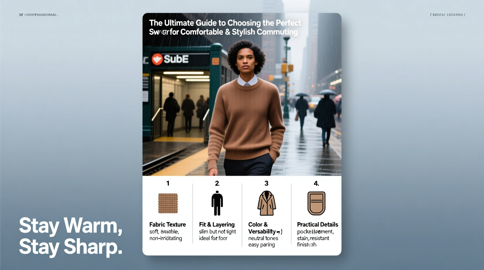 the ultimate guide to choosing the perfect sweater for comfortable and stylish commuting