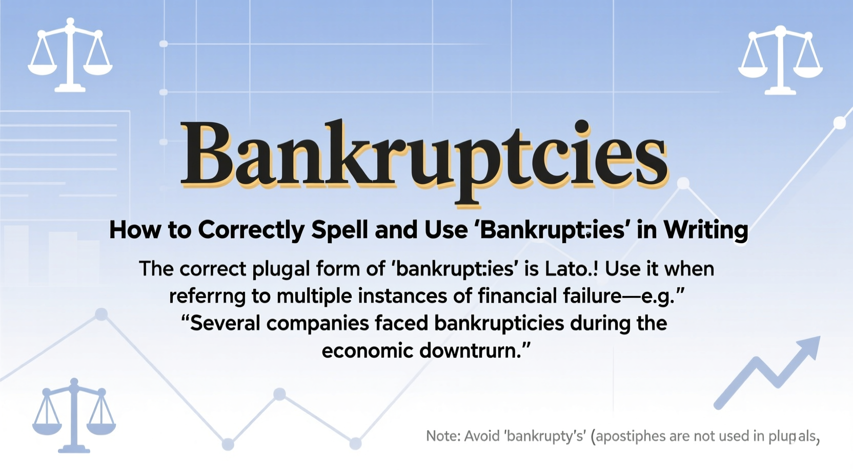how to correctly spell and use bankruptcies in writing